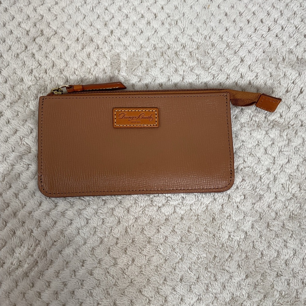 Dooney & Bourke Brown Lambskin Leather Pouch Clutch Wallet NWOT